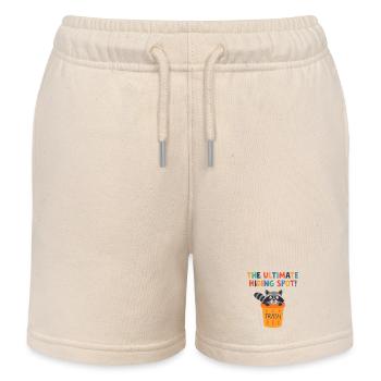 Waschbär im Mülleimerversteck - Kinder Organic Joggingshorts Mini Bolter von Stanley/Stella - Natur - Vorne