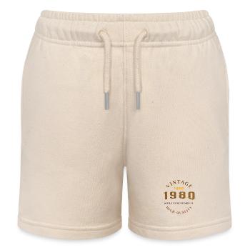 Matured With Dignity 1980 Retro Look Design - Kids Organic Sweat Shorts by Stanley/Stella - soft Ecru - Front