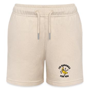 I Am Banana – For You Cartoon - Kids Organic Sweat Shorts by Stanley/Stella - soft Ecru - Front