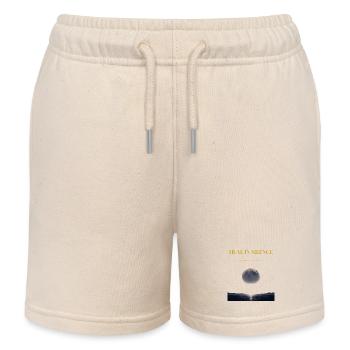 Heal in Silence – Let Peace Do the Talking - Kids Organic Sweat Shorts by Stanley/Stella - soft Ecru - Front