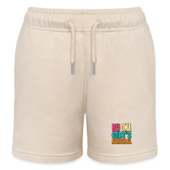 Bei Oma gibt’s Nachschlag. - Kinder Organic Joggingshorts Mini Bolter von Stanley/Stella - Natur - Vorne