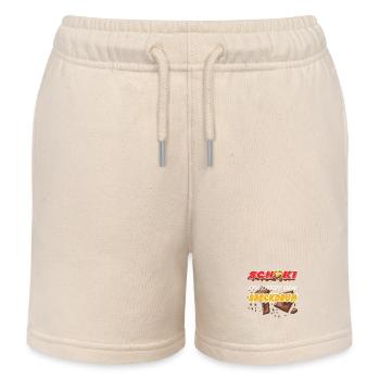 lustig witziger Schokoladen Schoki Spruch - Kinder Organic Joggingshorts Mini Bolter von Stanley/Stella - Natur - Vorne