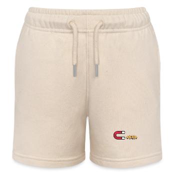 Lustiger Magnet zieht Küken an Cartoon-Design - Kinder Organic Joggingshorts Mini Bolter von Stanley/Stella - Natur - Vorne