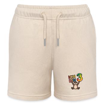 Ich bin 3 Jahre dritter Geburtstag - Kinder Organic Joggingshorts Mini Bolter von Stanley/Stella - Natur - Vorne