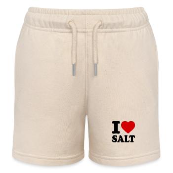 I love salt - Kids Organic Sweat Shorts by Stanley/Stella - soft Ecru - Front