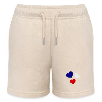 HEART. HEARTS. SAINT VALENTINE. LOVE. LOVE. HEART - Kids Organic Sweat Shorts by Stanley/Stella - soft Ecru - Front