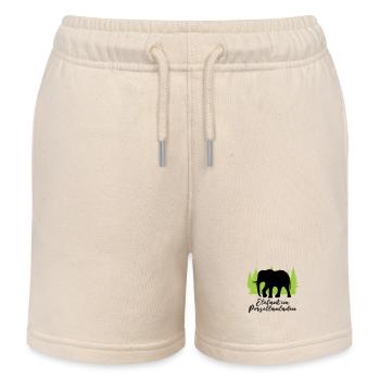 "Elefant im Porzellanladen: Sanfte Stärke" - Kinder Organic Joggingshorts Mini Bolter von Stanley/Stella - Natur - Vorne