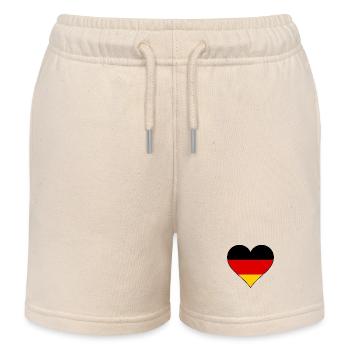 Allemagne Coeur Couleurs nationales - Short de jogging enfant bio Stanley/Stella - écru doux - Devant