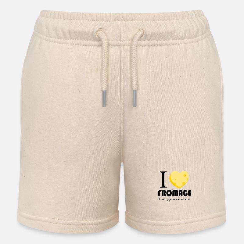 i love fromage - Short de jogging enfant bio Stanley/Stella - écru doux