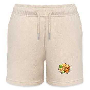Pad Thai Kawaii Food - Kids Organic Sweat Shorts by Stanley/Stella - soft Ecru - Front