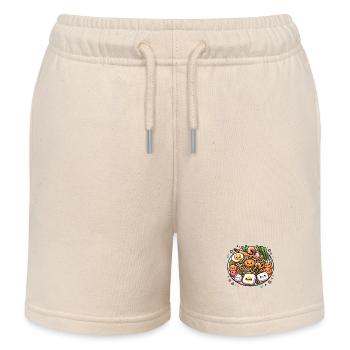 Pad Thai Kawaii Food - Kids Organic Sweat Shorts by Stanley/Stella - soft Ecru - Front