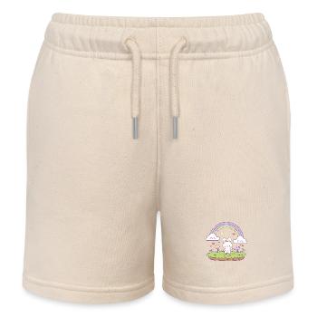 Lapin mignon sous un arc-en-ciel - Short de jogging enfant bio Stanley/Stella - écru doux - Devant