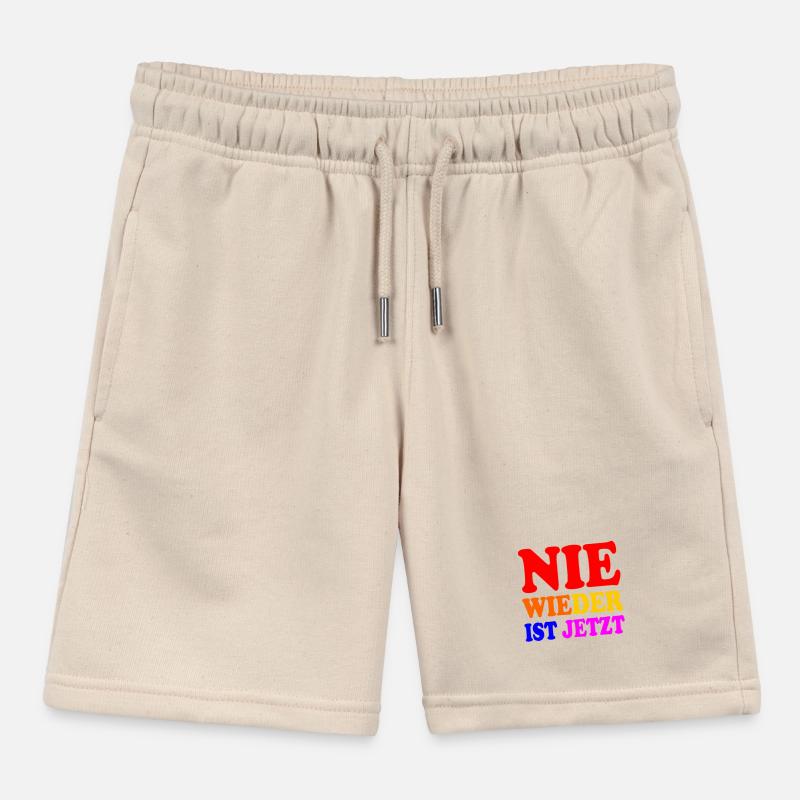 Never again is now Kids Organic Sweat Shorts by Stanley/Stella