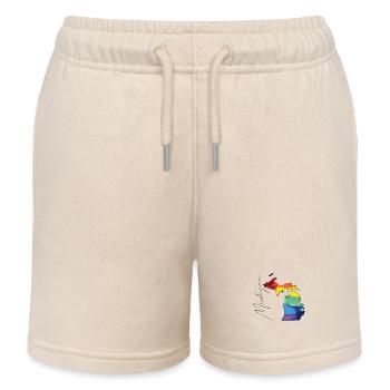 Michigan (USA) | echte Flagge | LGBTQIA+ Script - Kinder Organic Joggingshorts Mini Bolter von Stanley/Stella - Natur - Vorne