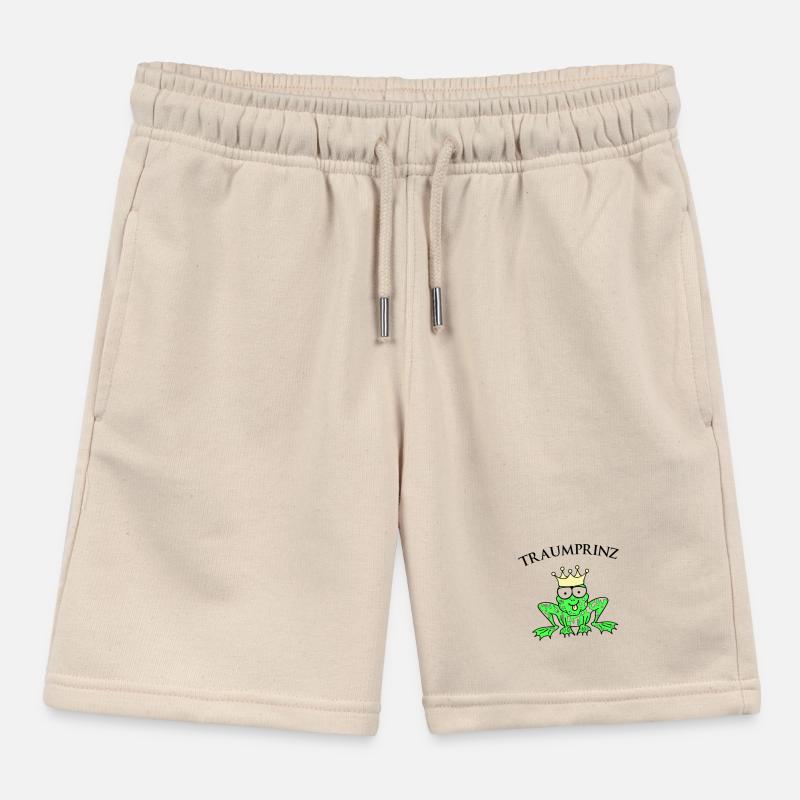 Prince Charming Frog King Kids Organic Sweat Shorts by Stanley/Stella
