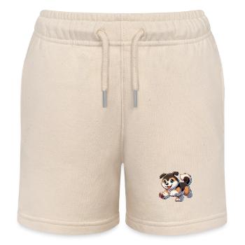 Akita-Welpe - Kinder Organic Joggingshorts Mini Bolter von Stanley/Stella - Natur - Vorne