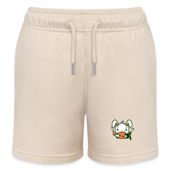 Bunny Carrot Carrot Mouth Food Hunger Fork Knife - Kids Organic Sweat Shorts by Stanley/Stella - soft Ecru - Front