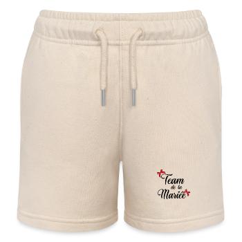 Bride's Team Bow - Kids Organic Sweat Shorts by Stanley/Stella - soft Ecru - Front