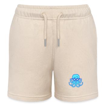 Oktopus Nerd Geek Hornbrille schlau Intelligent - Kinder Organic Joggingshorts Mini Bolter von Stanley/Stella - Natur - Vorne