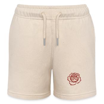Rose - Cooles botanisches Logo - Kinder Organic Joggingshorts Mini Bolter von Stanley/Stella - Natur - Vorne