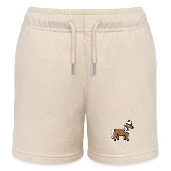 Pferd Süß Pony Fohlen Pferdemädchen Niedlich Comic - Kinder Organic Joggingshorts Mini Bolter von Stanley/Stella - Natur - Vorne