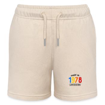 Made in 1978 - Limited Edition - Year of birth - Kids Organic Sweat Shorts by Stanley/Stella - soft Ecru - Front