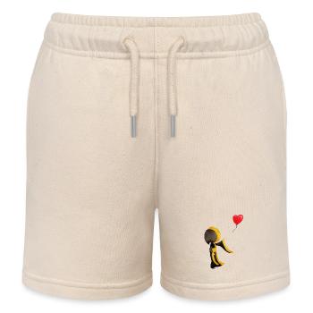 Münchner Kindl avec un ballon en forme de coeur - Short de jogging enfant bio Stanley/Stella - écru doux - Devant