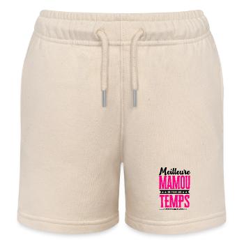 Meilleure Mamou de Tous les Temps - Rose/Noir - Short de jogging enfant bio Stanley/Stella - écru doux - Devant