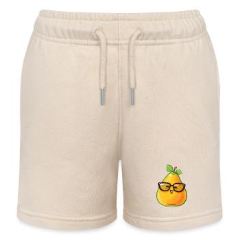 Süße Nerdy Birne mit Brille – Lustiges - Kinder Organic Joggingshorts Mini Bolter von Stanley/Stella - Natur - Vorne