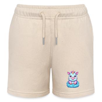 Cochon Licorne - Mignon Fusion Animale Mythique - Short de jogging enfant bio Stanley/Stella - écru doux - Devant