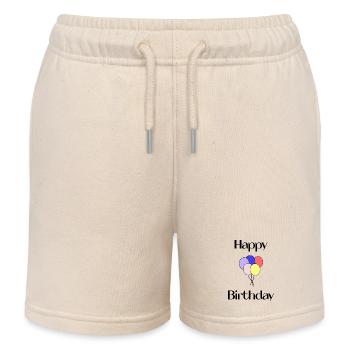 100. 100 YEARS. 100th ANNIVERSARY. 100 BIRTHDAY - Kids Organic Sweat Shorts by Stanley/Stella - soft Ecru - Front
