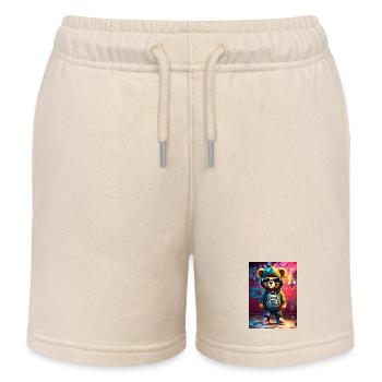Ours en Peluche Urban Street - Short de jogging enfant bio Stanley/Stella - écru doux - Devant