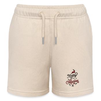 Merry Christmas Frohe Weihnachten Ugly Christmas - Kinder Organic Joggingshorts Mini Bolter von Stanley/Stella - Natur - Vorne