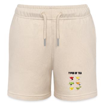 TEA TYPES - Kids Organic Sweat Shorts by Stanley/Stella - soft Ecru - Front