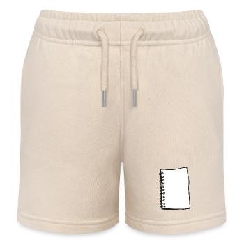 Notebook Banner Drawing - Kids Organic Sweat Shorts by Stanley/Stella - soft Ecru - Front