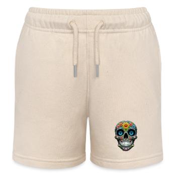 menschlicher Schädel aus niedlichem Avatar - Kinder Organic Joggingshorts Mini Bolter von Stanley/Stella - Natur - Vorne