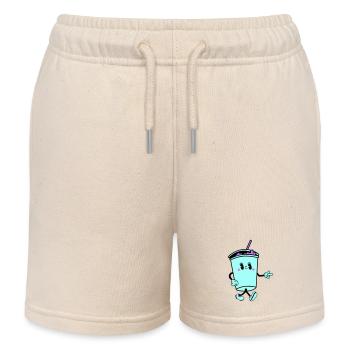 Drink Cartoon - Kids Organic Sweat Shorts by Stanley/Stella - soft Ecru - Front