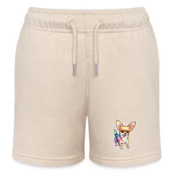Chihuahua Aquarelle - Short de jogging enfant bio Stanley/Stella - écru doux - Devant