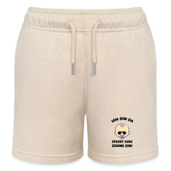 baby girl sperrt eure söhne ein - Kinder Organic Joggingshorts Mini Bolter von Stanley/Stella - Natur - Vorne