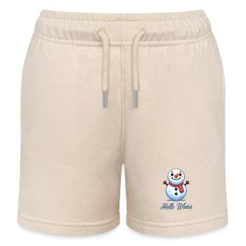 Snowman Schneemann Hello Winter - Kinder Organic Joggingshorts Mini Bolter von Stanley/Stella - Natur - Vorne