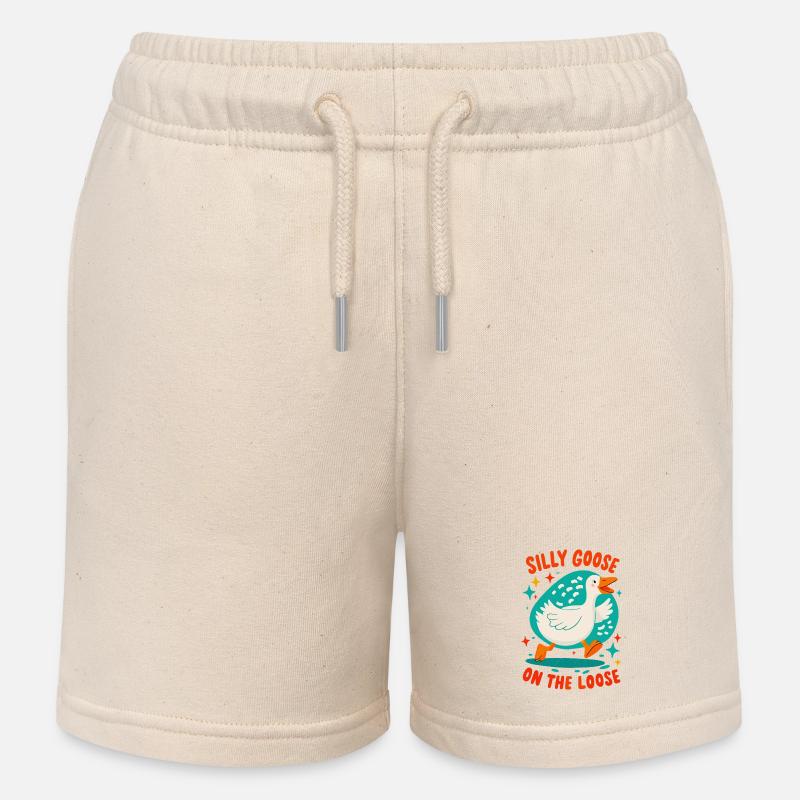 Oie idiote en liberté - Short de jogging enfant bio Stanley/Stella - écru doux