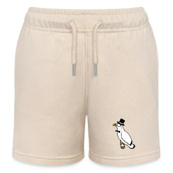 Sir Bird chapeau haut de forme Monocle Lunettes Rich M. - Short de jogging enfant bio Stanley/Stella - écru doux - Devant