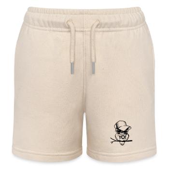 Vogel mit Brille und Baseballcap - Kinder Organic Joggingshorts Mini Bolter von Stanley/Stella - Natur - Vorne