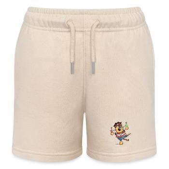 Mignon chat comique - Short de jogging enfant bio Stanley/Stella - écru doux - Devant