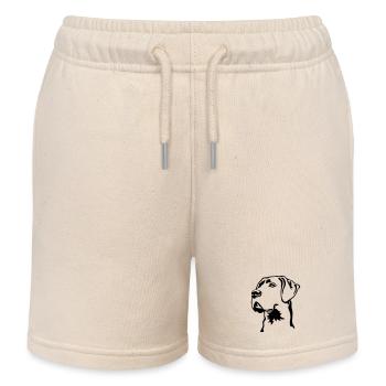 Great Dane head - Kids Organic Sweat Shorts by Stanley/Stella - soft Ecru - Front