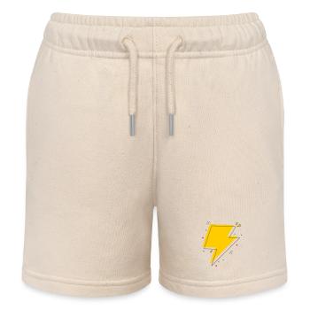 Rayon dynamique en jaune et noir - Short de jogging enfant bio Stanley/Stella - écru doux - Devant