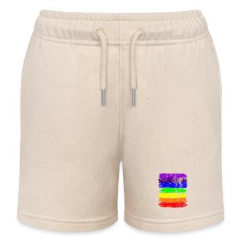 Rayures Vivid Pride - Short de jogging enfant bio Stanley/Stella - écru doux - Devant