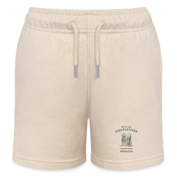 Munich, landmark cathedral, Frauenkirche, Bavaria - Kids Organic Sweat Shorts by Stanley/Stella - soft Ecru - Front