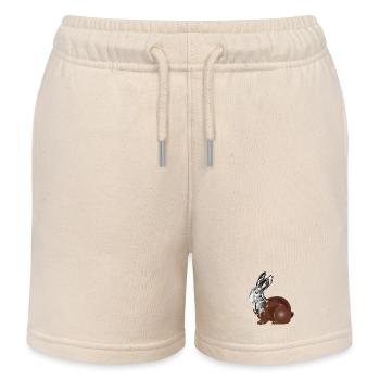 Schokoladen Osterhase im hochglänzenden Chrom Look - Kinder Organic Joggingshorts Mini Bolter von Stanley/Stella - Natur - Vorne