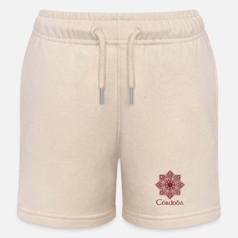 Cordoue 2 (rouge) - Short de jogging enfant bio Stanley/Stella - écru doux